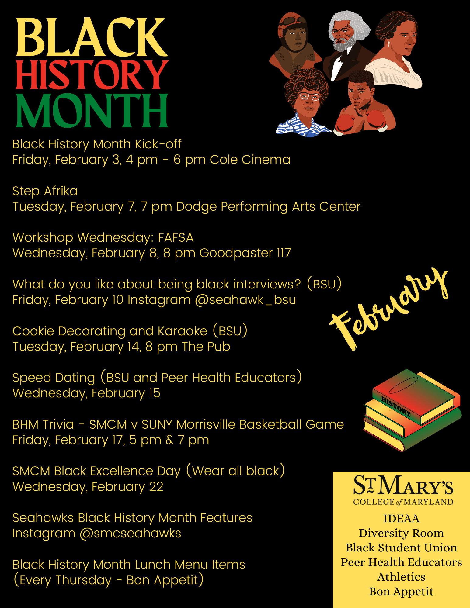 Black History Month Calendar St. Marys College of Maryland